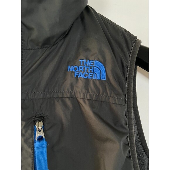 North Face Reversible Vest Medium 10-12 Fleece Lined Blue Gray Gorpcore‎ Camping - Picture 3 of 12